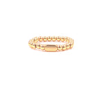 Ashley Gold Stainless Steel Gold Plated Center Gold Plate Design Beaded Stretch Ring