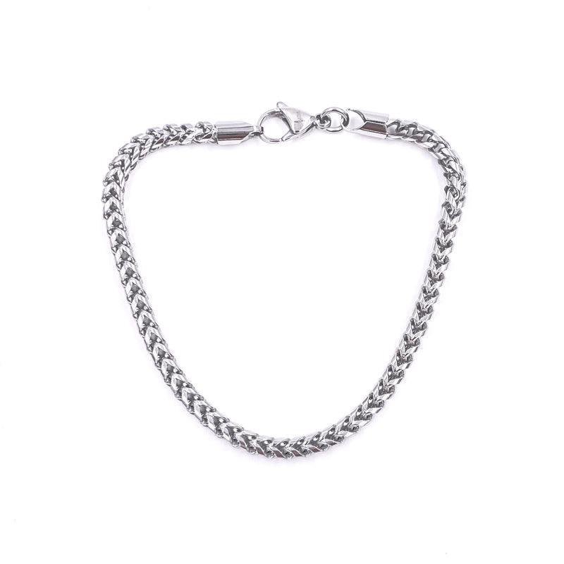 Ashley Gold Stainless Steel Wheat Chain Link Men's Bracelet