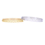 Ashley Gold Stainless Steel Hex Design Bangle Bracelet