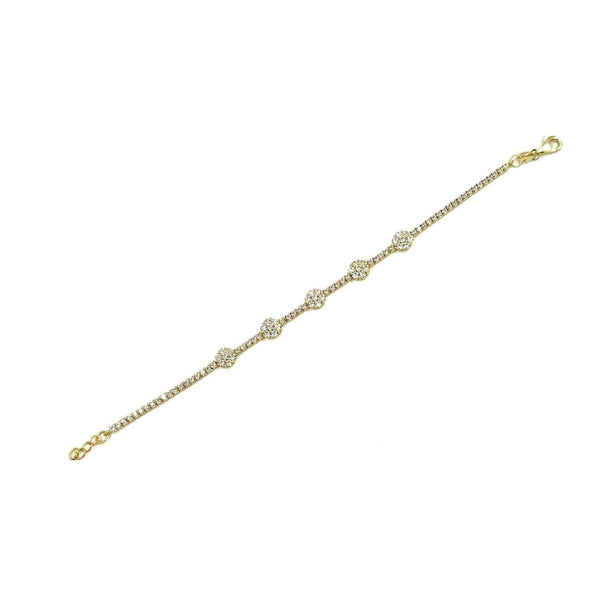 Ashley Gold Sterling Silver Encrusted CZ Flower Design