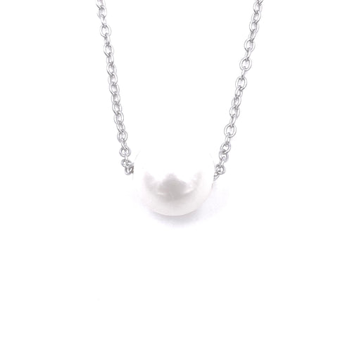 Ashley Gold Sterling Silver Floating Pearl Necklace