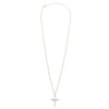 Ashley Gold Sterling Silver Gold Plated Floating CZ Cross Necklace