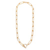 Ashley Gold Stainless Steel Gold Plated Diamond Cut Chain Design With Toggle Clasp Necklace