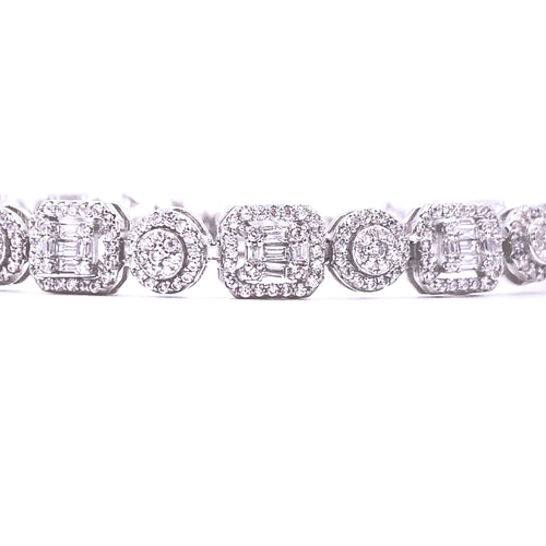Ashley Gold Sterling Silver Antique Style Design Tennis Bracelet