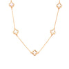 Ashley Gold Sterling Silver Gold Plated 9 Enamel Clover Design Necklace