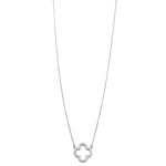 Ashley Gold Sterling Silver CZ Open Clover Design Necklace