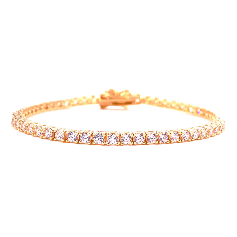 Ashley Gold Sterling Silver Gold Plated 4.50CTW CZ Tennis Bracelet