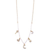 Ashley Gold Stainless Steel Gold Plated Half Beaded Chain Multi CZ Charm Necklace