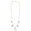 Ashley Gold Stainless Steel Gold Plated Half Beaded Chain Multi CZ Charm Necklace