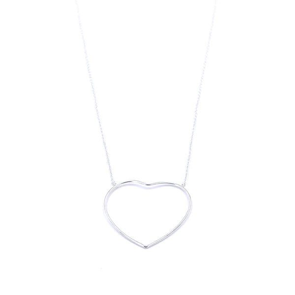 ■ENGBROX■ silver925 soap heart necklace EBNL23072SV Ashley Gold Sterling Silver Open Large Heart Necklace