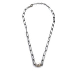 Ashley Gold Stainless Steel Center Pearl Necklace