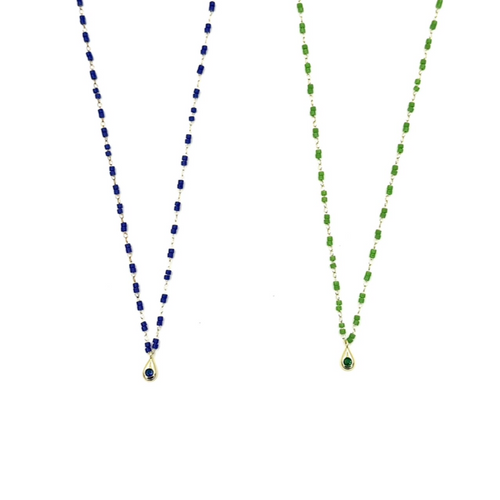 Ashley Gold Sterling Silver And Enamel Drop Pendant Necklace
