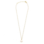 Ashley Gold Stainless Steel Gold Plated Pearls By The Yard With Fresh Water Pearl Drop Necklace