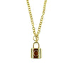 Ashley Gold Stainless Steel Gold Plated Large Lock Necklace