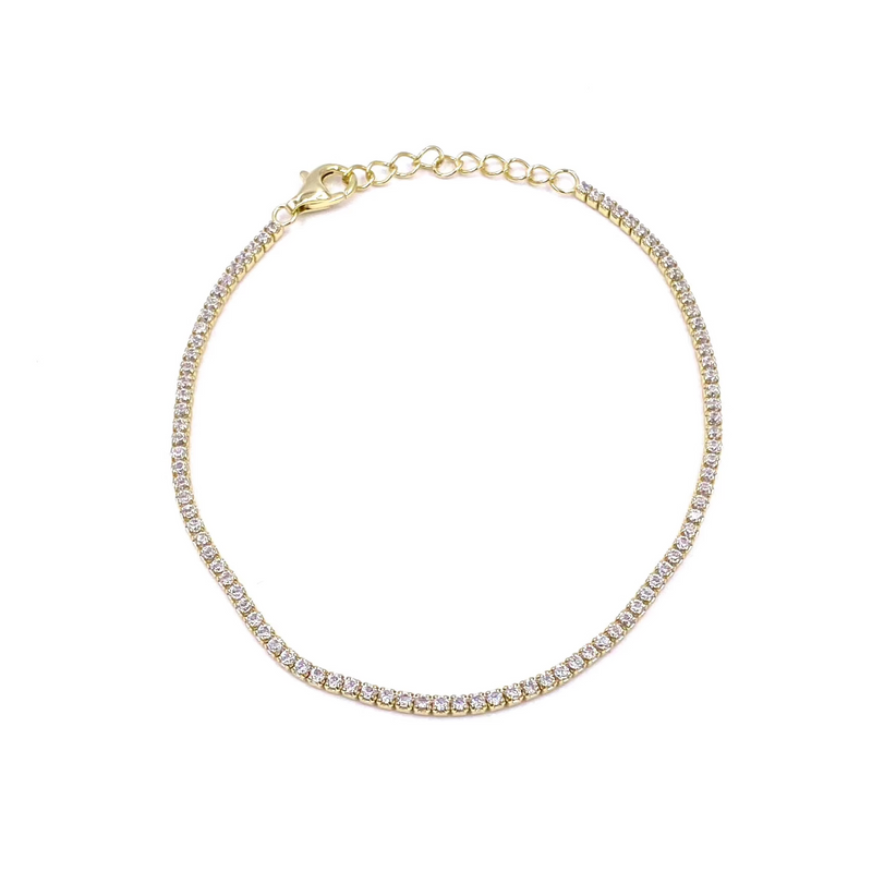 Ashley Gold Sterling Silver 1.00CTW CZ Tennis Bracelet