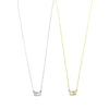 Ashley Gold Sterling Silver Single Emerald Cut CZ Drop Necklace