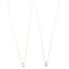 Ashley Gold Sterling Sliver Link Chain With Single Bezel CZ Tear Drop Halo Necklace