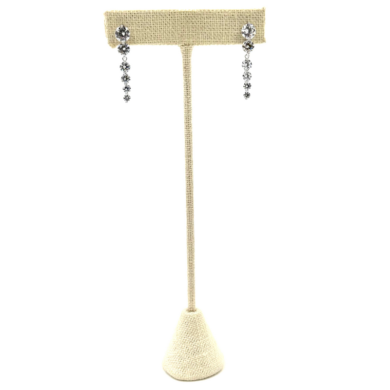 Ashley Gold Sterling Silver Graduating Drop CZ Earrings