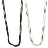 Ashley Gold Stainless Steel with Bezel CZ And Beaded Necklace