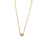 Ashley Gold Stainless Steel Gold Plated Baby Pink Enamel Butterfly Necklace