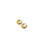 Ashley Gold Stainless Steel Gold Plated Small Puff Design Half Design Hoop Earrings