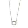 Ashley Gold Sterling Silver CZ Square Pendant Necklace