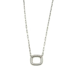 Ashley Gold Sterling Silver CZ Square Pendant Necklace