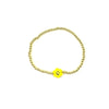 Ashley Gold Stainless Steel Gold Plated Stretch Ball Beaded Enamel Color Smile Bracelet