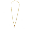 Ashley Gold Stainless Steel Center Enamel Opal Design Drop Necklace