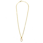 Ashley Gold Stainless Steel Center Enamel Opal Design Drop Necklace