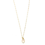 Ashley Gold Stainless Steel Gold Plated Pearls By The Yard Oval Drop Pendant Necklace