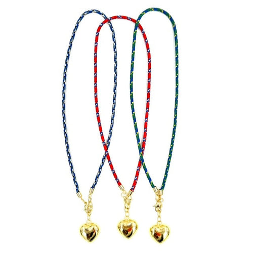 Ashley Gold Stainless Steel Gold Plated Heart Puff Cord Necklace
