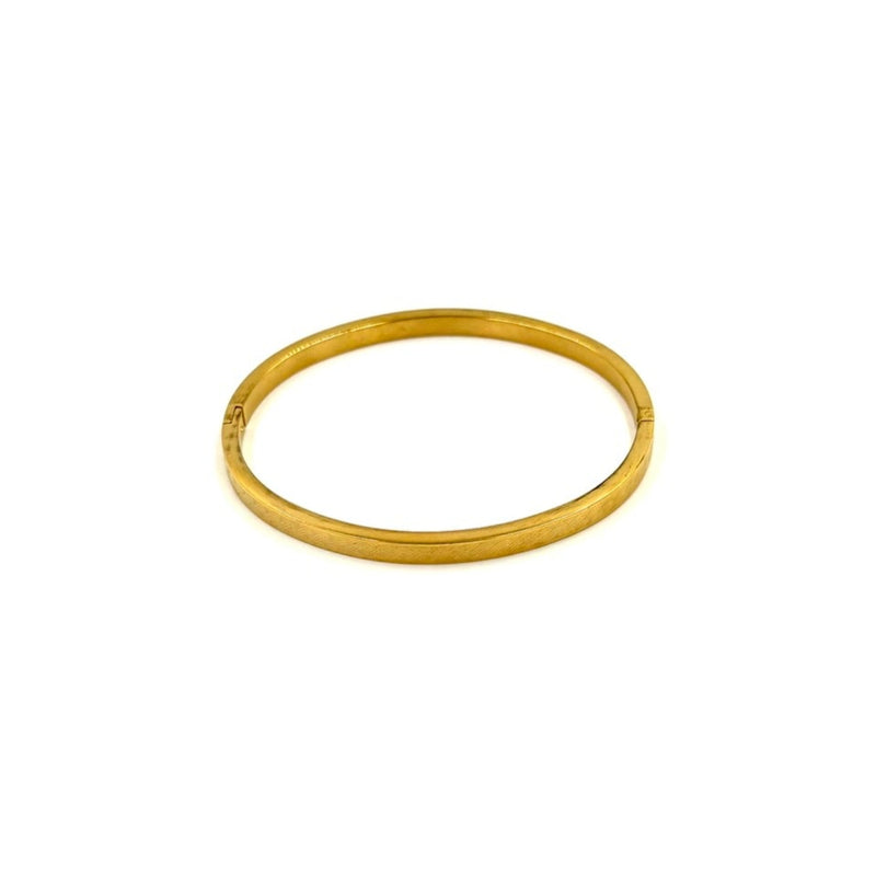 Ashley Gold Stainless Steel Line Design Bangle Bracelet