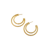Ashley Gold Stainless Steel Gold Plated Double Hoop Design Hoop Earrings
