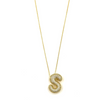 Ashley Gold Stainless Steel Gold Plated CZ Bubble Letter Pendant Necklace