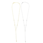 Ashley Gold Sterling Silver Assorted CZ Drop Lariat Necklace