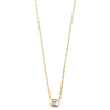 Ashley Gold Sterling Silver Gold Plated 3.00CTW Emerald Cut CZ Design Necklace