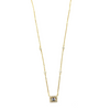 Ashley Gold Sterling Silver Emerald Cut Halo With CZ's By The Yard Necklace