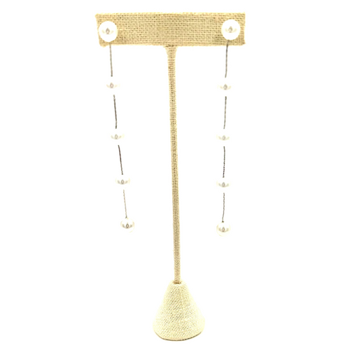 Ashley Gold Stainless Steel Fresh Water Pearl Drop Design Earrings