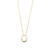 Ashley Gold Sterling Silver Gold Plated Open Oval CZ Pendant Necklace