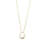 Ashley Gold Sterling Silver Gold Plated Open Oval CZ Pendant Necklace