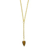 Ashley Gold Stainless Steel Gold Plated Semi Precious Puff Colored Heart Lariat Necklace
