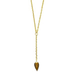 Ashley Gold Stainless Steel Gold Plated Semi Precious Puff Colored Heart Lariat Necklace