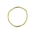 Ashley Gold Stainless Steel Mini Tube Beaded Ball Stretch Bracelet