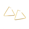 Ashley Gold Stainless Steel Gold Plated Open Traingle Design Hoop Earrings