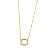 Ashley Gold Sterling Silver CZ Square Pendant Necklace