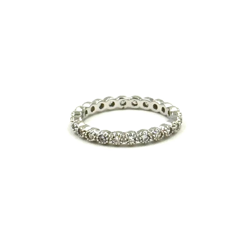 Ashley Gold Sterling Silver Bead Set .50CTW Bead Set Eternity Band