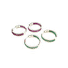 Ashley Gold Stainless Steel Inside/Outside Colored CZ 1" Diameter Hoop Earrings