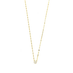 Ashley Gold Sterling Silver Diamond Cut Chain CZ Disc Necklace