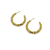 Ashley Gold Stainless Steel Gold Plated Small Bamboo Design Hoop Earrings